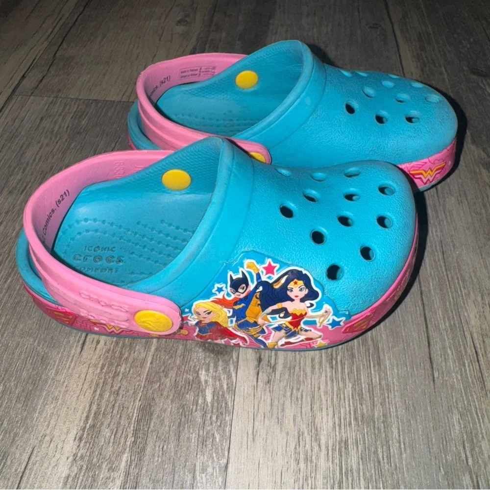 CROCS Kids' Superhero Water Shoes - Blue and Pink